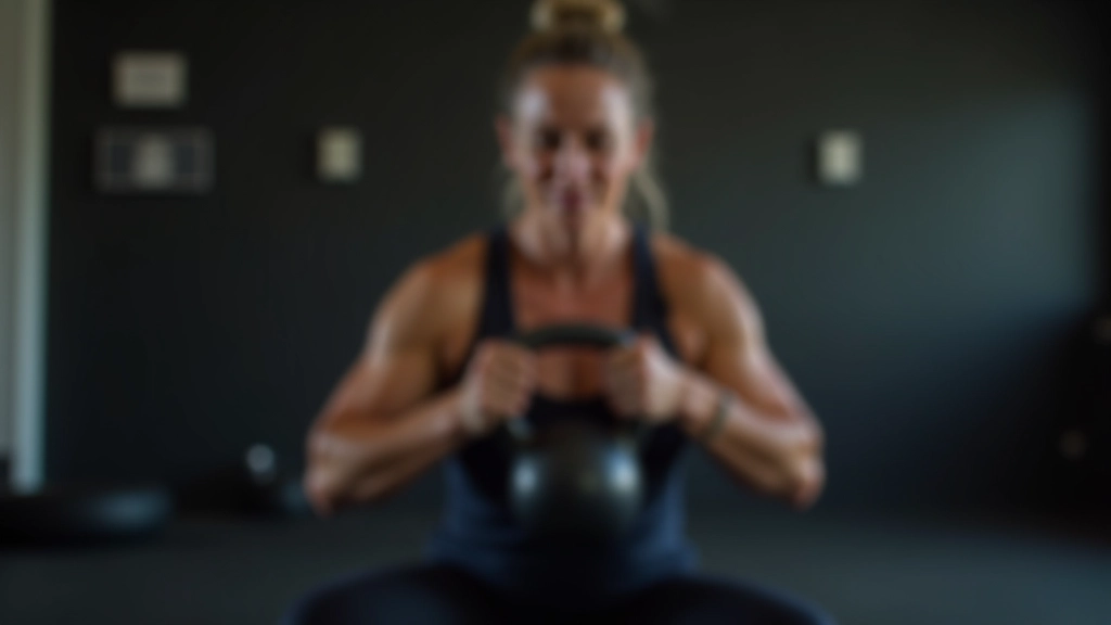 Woman demonstrating proper goblet squat form holding kettlebell at chest level